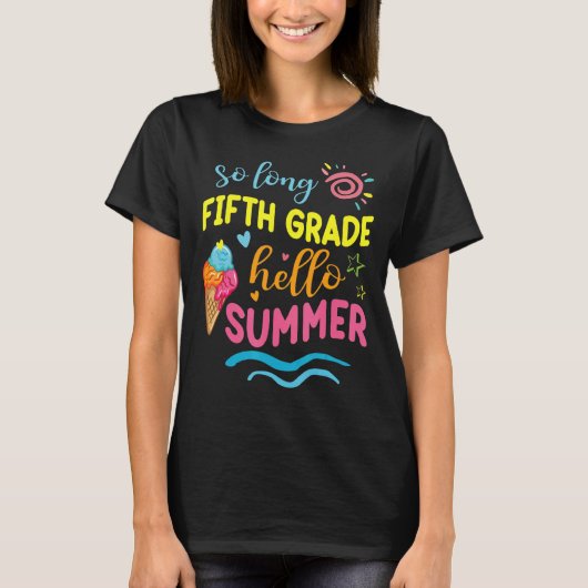 Hallo Leerling Leraar Zo Lang Vijfde Grade T-shirt (Voorkant)
