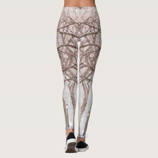 Hallo Leggings Bruin en Wit Minimalist (Achterkant)