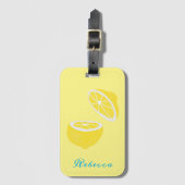hallo Lemon modern geel fruit Bagagelabel (Voorkant (verticaal))