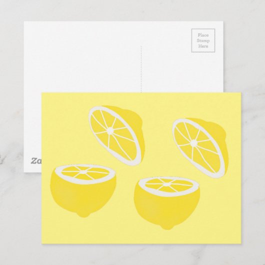 hallo Lemon modern geel fruit Briefkaart (Voorkant / Achterkant)