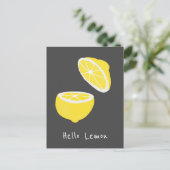 hallo Lemon modern geel fruit Briefkaart (Staand voorkant)