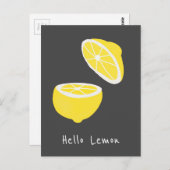 hallo Lemon modern geel fruit Briefkaart (Voorkant / Achterkant)