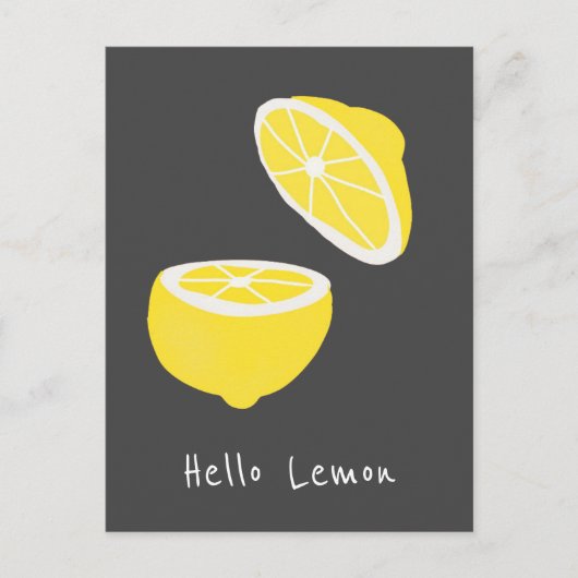 hallo Lemon modern geel fruit Briefkaart (Voorkant)