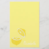 hallo Lemon modern geel fruit Briefpapier (Voorkant)
