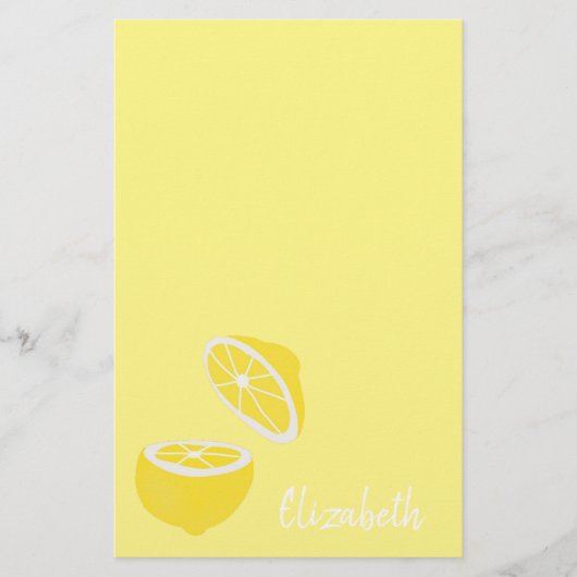 hallo Lemon modern geel fruit Briefpapier (Voorkant)
