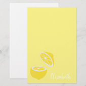 hallo Lemon modern geel fruit Briefpapier (Voorkant / Achterkant)