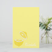 hallo Lemon modern geel fruit Briefpapier (Staand voorkant)