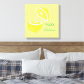 hallo Lemon modern geel fruit Canvas Afdruk (Insitu (Slaapkamer))