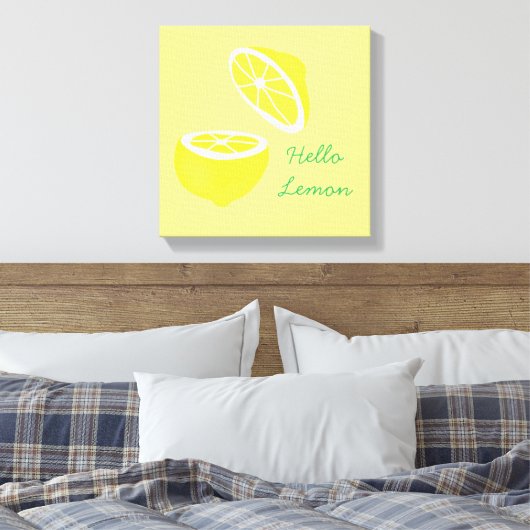 hallo Lemon modern geel fruit Canvas Afdruk (Insitu (Slaapkamer))