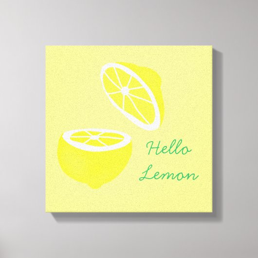 hallo Lemon modern geel fruit Canvas Afdruk (Voorkant)