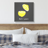 hallo Lemon modern geel fruit Canvas Afdruk (Insitu (Slaapkamer))