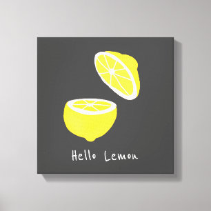 hallo Lemon modern geel fruit Canvas Afdruk