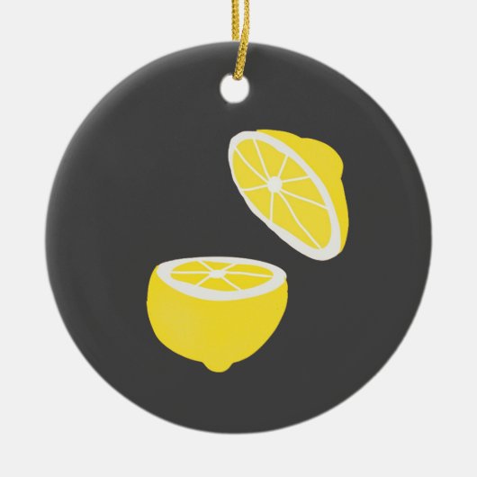 hallo Lemon modern geel fruit Keramisch Ornament (Voorkant)