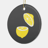 hallo Lemon modern geel fruit Keramisch Ornament (Links)
