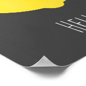 hallo Lemon modern geel fruit Poster (Hoek)