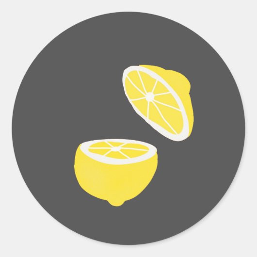 hallo Lemon modern geel fruit Ronde Sticker (Voorkant)