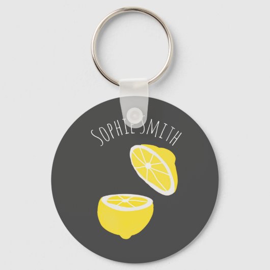 hallo Lemon modern geel fruit Sleutelhanger (Voorkant)