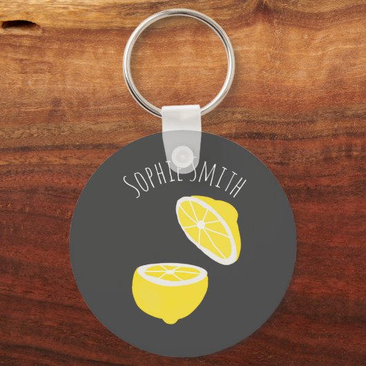 hallo Lemon modern geel fruit Sleutelhanger (Voorkant)
