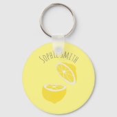 hallo Lemon modern geel fruit Sleutelhanger (Voorkant)