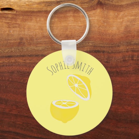hallo Lemon modern geel fruit Sleutelhanger (Voorkant)