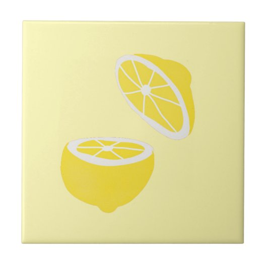 hallo Lemon modern geel fruit Tegeltje (Voorkant)