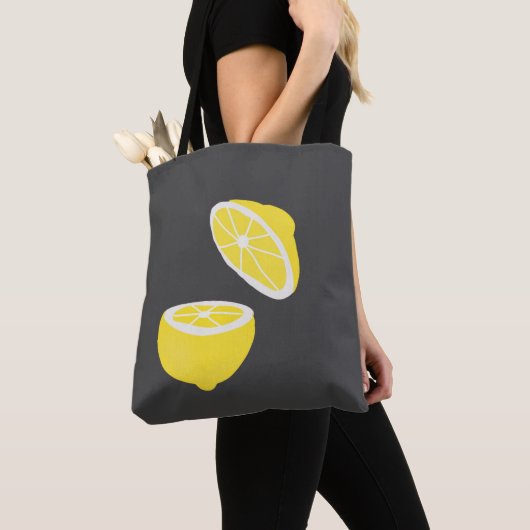 hallo Lemon modern geel fruit Tote Bag (Dichtbij)