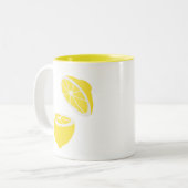 hallo Lemon modern geel fruit Tweekleurige Koffiemok (Voorkant links)