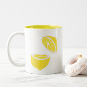 hallo Lemon modern geel fruit Tweekleurige Koffiemok