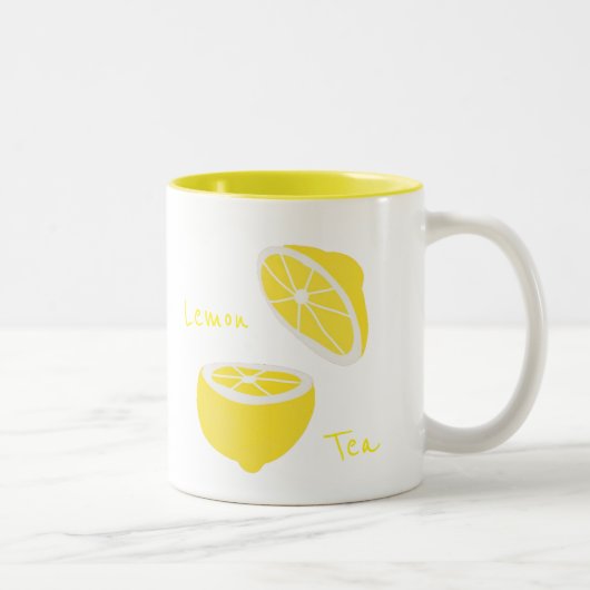 hallo Lemon modern geel fruit Tweekleurige Koffiemok (Rechts)