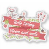 Hallo Lente, bloei en glimlach Sticker (Voorkant)