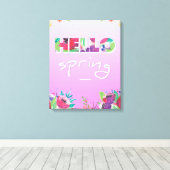 hallo Lente, Bloemen, canvas Afdruk (Insitu (Houten vloer))