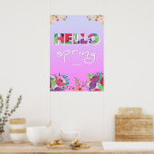 hallo Lente, Bloemen, poster (Keuken)