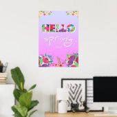 hallo Lente, Bloemen, poster (Thuiskantoor)