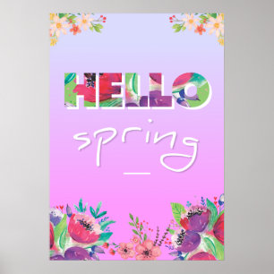 hallo Lente, Bloemen, poster