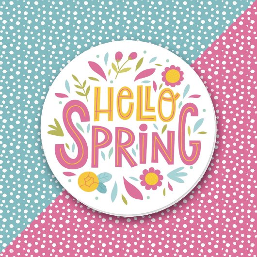 Hallo Lente Bloemen Sticker