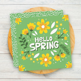 Hallo Lente Bloemen Wenskaart