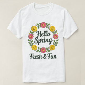 Hallo Lente – Bloemenkrans Cirkel Pastel T-shirt