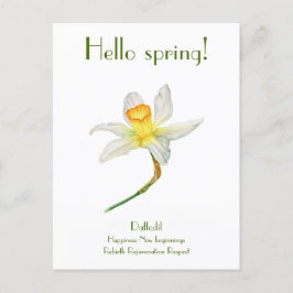 Hallo lente daffodil met betekenis Briefkaart