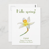Hallo lente daffodil met betekenis Briefkaart (Voorkant / Achterkant)