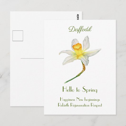 Hallo lente daffodil waterverf Briefkaart (Voorkant / Achterkant)