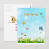 hallo Lente en blauwe hemel Briefkaart (Voorkant / Achterkant)