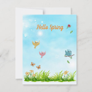 hallo Lente en blauwe hemel Kaart