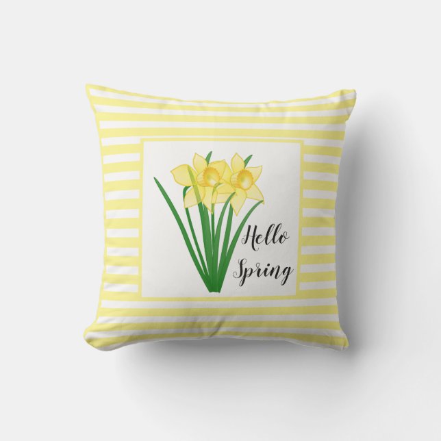 Hallo Lente Gele Narcis Buitenkussen (Voorkant)