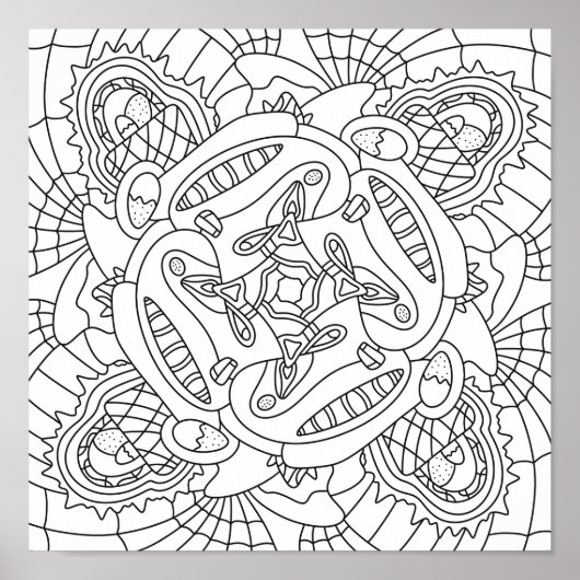 Hallo Lente: Gelukkige Pasen Kleurplaat Poster (Voorkant)