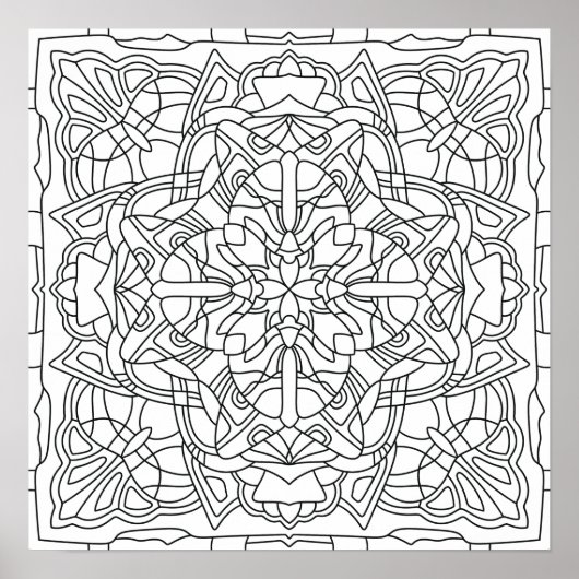 Hallo Lente: Geometrische Mandala Poster (Voorkant)
