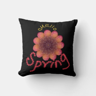 Hallo Lente - Getextureerde Roze & Oranje Bloem Ku Kussen