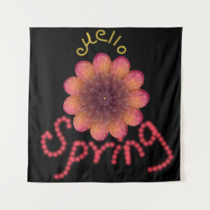 Hallo Lente - Getextureerde Roze & Oranje Bloem Ku Wandkleed