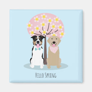 hallo lente-honden door Cherry Blossom Tree Magneet