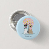 hallo lente-honden door Cherry Blossom Tree Ronde Button 3,2 Cm (Voorkant /achterkant)