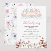 Hallo Lente Lichtkleurige Wilde Bloem Baby Shower Kaart (Voorkant / Achterkant)